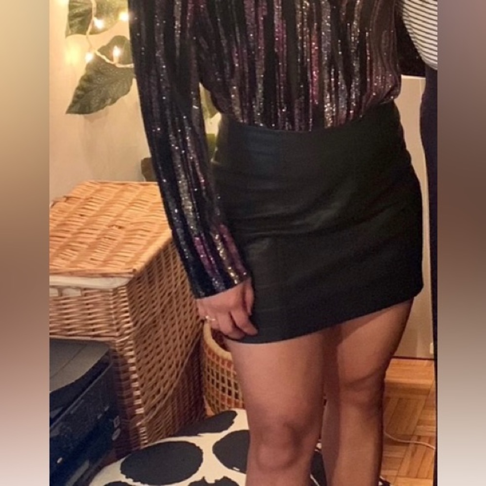 Free people faux leather skirt